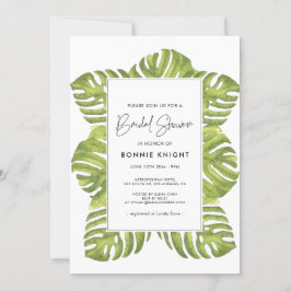Tropisch-grüne Blätter Brautparty Einladung