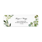 Tropisch grüne Blätter geben das Adressetikett zur (Vorne)