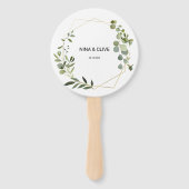 Tropisch-grüne Blätter Hochzeit Fächer (Vorderseite)