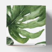 Tropisch grüne Blätter Hochzeitsfeier Gefälligkeit Geschenkschachtel (Oben)