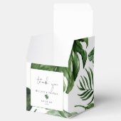 Tropisch grüne Blätter Hochzeitsfeier Gefälligkeit Geschenkschachtel (Geöffnet)