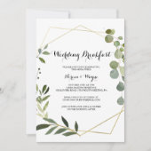 Tropisch grüne Blätter Hochzeitsfrühstück Einladung (Vorderseite)