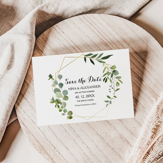 Tropisch grüne Blätter Hochzeitsszenarien speicher Einladung