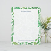 Tropisch-grüne Blattmuster Briefbogen (Stehend Vorderseite)