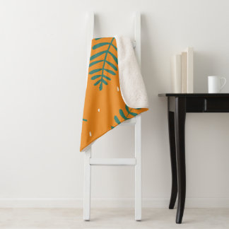 Tropisch grüne botanische Palmwedel-Decke Sherpadecke