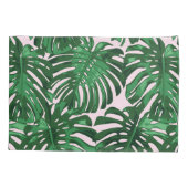 Tropisch-grüne Dschungelpalme-Blätter Kissenbezug (Rückseite-Links)