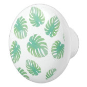 Tropisch-grüne Monstera-Blätter Keramikknauf (Rechts)