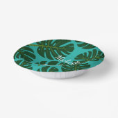 Tropisch grüne Monstera Pflanze, Sonderzettel Pappteller (Gewinkelt)