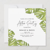 Tropisch-grüne Palmen Hochzeit nach dem Party Einladung (Vorderseite)