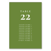 Tropisch grüne Sitzkarte Nummer Tischnummer (Vorderseite)