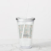 Tropisch grünes Aquarellmuster mit Namen Acryltrinkbecher (Rückseite)