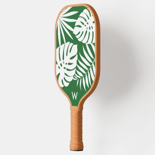 Tropisch-grünes Monogram-Paddel Pickleball Schläger (Links)