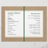 Tropisch-grünes, rustikales Hochzeitsprogramm (Rückseite)