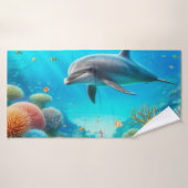 Tropisch/Hawaii farbiger Unterwasserdelphin Badehandtuch (Badehandtuch)