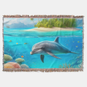 Tropisch/Hawaii farbiger Unterwasserdelphin Decke