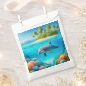 Tropisch/Hawaii farbiger Unterwasserdelphin Geschenktütchen (Ausgeschnitten)