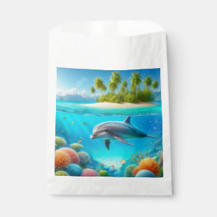 Tropisch/Hawaii farbiger Unterwasserdelphin Geschenktütchen