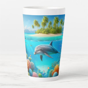 Tropisch/Hawaii farbiger Unterwasserdelphin Milchtasse