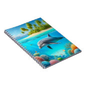 Tropisch/Hawaii farbiger Unterwasserdelphin Notizblock (Rechte Seite)