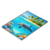 Tropisch/Hawaii farbiger Unterwasserdelphin Notizblock (Linke Seite)