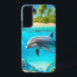 Tropisch/Hawaii farbiger Unterwasserdelphin Samsung Galaxy Hülle<br><div class="desc">.</div>