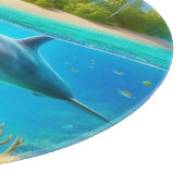 Tropisch/Hawaii farbiger Unterwasserdelphin Schneidebrett (Ecke)