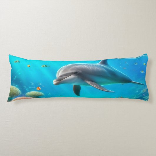 Tropisch/Hawaii farbiger Unterwasserdelphin Seitenschläferkissen (Vorderseite)