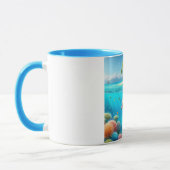 Tropisch/Hawaii farbiger Unterwasserdelphin Tasse (Links)