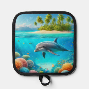 Tropisch/Hawaii farbiger Unterwasserdelphin Topflappen