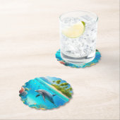 Tropisch/Hawaii farbiger Unterwasserdelphin Untersetzer (Vor Ort)