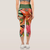 tropisch/hawaiianisch/blumenreich/Blume Capri Leggings (Rückseite)