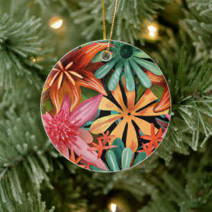 tropisch/hawaiianisch/blumenreich/Blume Keramik Ornament