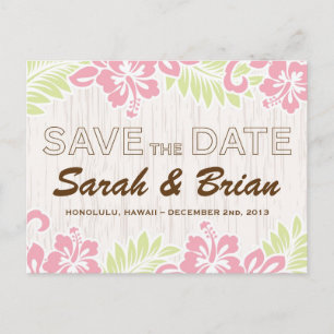 Tropisch-hawaiianisch Save the Date Postkarte