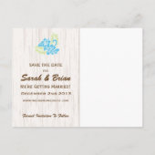 tropisch-hawaiianisch Save the Date türkis Ankündigungspostkarte (Rückseite)