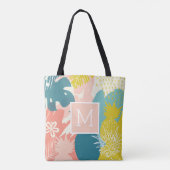 Tropisch Hawaiianische Ananas Monogram Tote Bag Tasche (Rückseite)