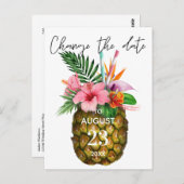 Tropisch-Hawaiianische Ananas verändern das Datum Postkarte (Vorne/Hinten)