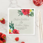 Tropisch-hawaiianische Blume auf elegantem Schlach Serviette (Beispiel)