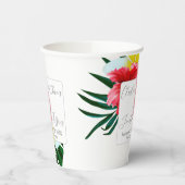 Tropisch-hawaiianische Blume auf elegantem Weiß Pappbecher (Links)