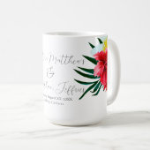 Tropisch-hawaiianische Blume Elegante Hochzeit auf Kaffeetasse (VorderseiteRechts)