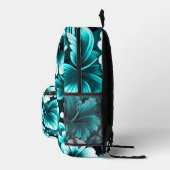 Tropisch-hawaiianische Blume Hibiskus Aquamarin Bl Bedruckter Rucksack (Rechts)