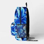 Tropisch-hawaiianische Blume Hibiskus Cobalt Blue Bedruckter Rucksack (Rechts)
