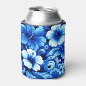 Tropisch-hawaiianische Blume Hibiskus Cobalt Blue Dosenkühler (Kanne Vorderseite)