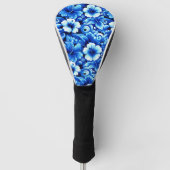Tropisch-hawaiianische Blume Hibiskus Cobalt Blue Golf Headcover (Vorderseite)