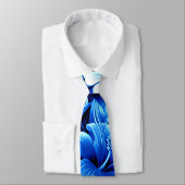 Tropisch-hawaiianische Blume Hibiskus Cobalt Blue Krawatte (Gebunden)