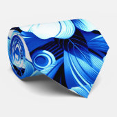 Tropisch-hawaiianische Blume Hibiskus Cobalt Blue Krawatte (Gerollt)