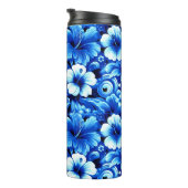 Tropisch-hawaiianische Blume Hibiskus Cobalt Blue Thermosbecher (Nach rechts gedreht)