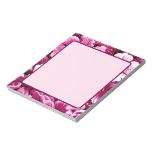 Tropisch-hawaiianische Blume Hibiskus Rosa Weiß Notizblock