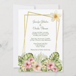 Tropisch-hawaiianische Blume Hochzeit Einladung