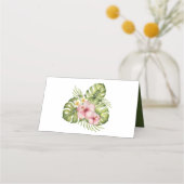 Tropisch-hawaiianische Blume Hochzeit Platzkarte (Rückseite)