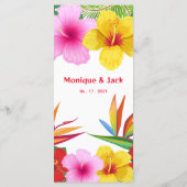 Tropisch-Hawaiianische Flora Menükarte (Rückseite)